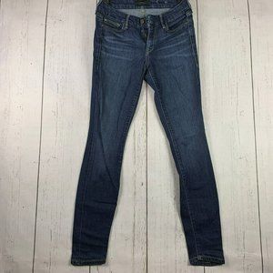 RND 28 Straight Fit Stretch Mid Rise Blue Jeans Pants Denim Women‎